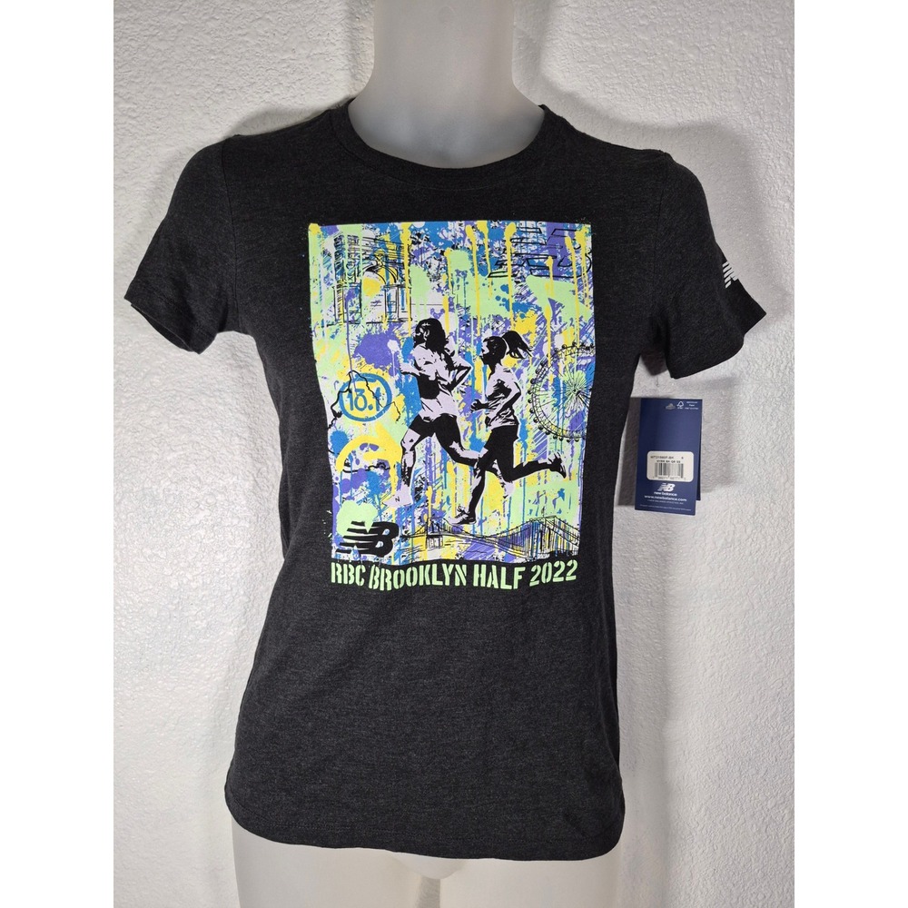 New Balance RBC Brooklyn Half 2022 T-Shirt Womens Small Gray NYRR WT21580F-BK